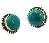 Les Trésors De Lily [P6920] - Boucles Argent 'Heaven' turquoise argenté - 9 mm turquesa