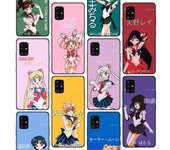 Funda de teléfono con dibujos de Sailor Moon para Samsung Galaxy A51, A52, A71, A72, A42, A32, A22, A12 5G, A02S, A31, A21S, M12, M21, M31S y M32. Samsung A52