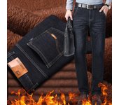 Pantalones vaqueros acolchados de otoño e invierno para hombre, pantalones gruesos ajustados de pierna pequeña, pantalones acolchados de negocios para hombre, pantalones vaqueros para hombre, pantalones para hombre 28