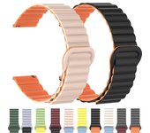 Correa de silicona con bucle magnético para Samsung Galaxy watch 6 5 pro 4 Classic active 2, pulsera de enlace huawei GT 2-2e 3-4 20mm 22mm 20mm watch band negro