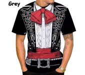 Camisetas gráficas de Mariachi para hombre, traje falso con estampado 3D, camisetas de manga corta, camiseta informal de gran tamaño, traje mexicano, ropa de calle S