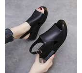 Sandalias De plataforma con cuña De verano, zapatos De playa romanos Retro a la moda, Sandalias informales suaves y cómodas con punta abierta para Mujer 36