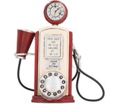Adorno de teléfono de pared retro, decoración de teléfono de hierro vintage realista con cable antiguo