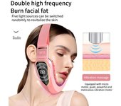 1 dispositivo de estiramiento facial con terapia de fotones LED, masajeador facial adelgazante por vibración, masajeador facial con vibración para papada en V