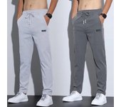 Pantalones informales de moda para hombre, pantalones largos informales rectos que combinan con todo, pantalones de chándal ajustados, M-5XL 2XL negro