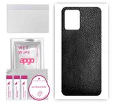 Adhesivo protector trasero apgo compatible con Realme 8i, lámina de vinilo - Patrón de cuero negro