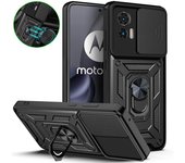 Funda protectora para lente de cámara Motorola Edge 30 Neo 5G, carcasa trasera con soporte magnético y anillo para Motorola Edge 30 Neo For Edge 30 Neo verde oscuro