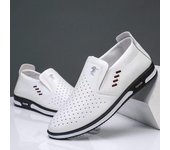 Zapatos de hombre, zapatos informales de cuero genuino de alta calidad, primavera verano, zapatos de negocios para hombre con suela suave, zapatos transpirables a la moda para hombre 39 negro
