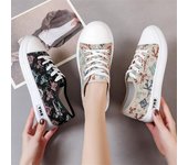 Zapatos de Lona sin Cordones para Mujer, Zapatillas de Lona Informales Lindas a la Moda para Mujer, Pisos cómodos, Zapatos de Lona para Caminar con Cordones Transpirables 40