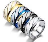 Nuevo anillo de sarga de acero inoxidable, anillo de pareja de ondas de acero de titanio, anillo simple para hombres y mujeres, regalo de joyería simple 6