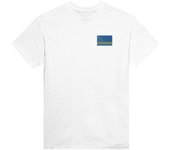 Camiseta - PIXELFORMA - Drapeau d'Aruba - Broderie en Blanc - 100% Coton - Coupe Classique