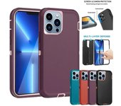 Funda híbrida resistente 3 en 1 para iPhone 16 Pro Max 15 14 13 12 11, funda a prueba de golpes para iPhone 7 8 Plus X XS Max XR Otter Case Box Cover for iPhone 16 Plus