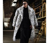 Abrigo de piel para hombre, abrigo largo de piel de zorro de imitación, cortavientos cálido para invierno, Top informal de moda, gran tendencia 6XL