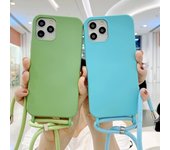 Funda con cordón color caramelo para iPhone 12, 11 Pro Max, XR, XS Max, X, 7, 8 Plus, 12 Mini, 12 Pro Max, con correa cruzada suave y funda trasera suave. For iPhone XS