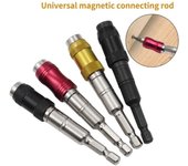 Portapuntas magnético para destornillador, adaptador de extensiones para taladro, portabrocas giratorio magnético amarillo