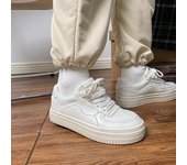 Zapatos deportivos retro de suela gruesa blancos, zapatos casuales para mujer 40 blanco