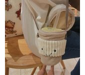 Bolsa de café, leche, té, bandolera, bolso de peluche para mujer, juego de taza de juguete. One Size marrón