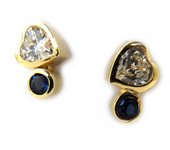 Les Trésors De Lily [L9739] - Boucles Plaqué Or 'Love' bleu blanc azul
