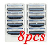 8 unids/pack de cuchillas de afeitar de seguridad para hombre, hojas de afeitar para el cuidado de la cara, Cassette de afeitar Manual para Gillettee Mache 3