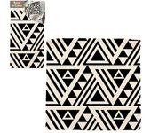 Les Trésors De Lily [Q3515] - Funda de cojín de algodón 'Boho' beige negro (ethnik) - 40x40 cm