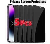 Protector de pantalla de privacidad para iPhone, cristal templado antiespía para iPhone 15, 14, 13, 12, 11 Pro Max Mini X Xs Max XR 7 8 Plus, 5 uds. Redmi 9 negro