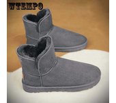 Zapatos de algodón Botas de nieve gruesas de invierno de caña alta de invierno para hombre Plus terciopelo Zapatos casuales cálidos Botas de algodón antideslizantes 44 negro