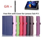Película gratuita con funda para Lenovo Tab P11, funda TB-J606F/L Xiaoxin Pad 11 J706, funda delgada para tableta con soporte para Lenovo P11 Plus TB-J607 P11 Plus TB-J607 púrpura