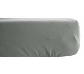 Drap housse Palace pur coton teint lavé 63 fils/cm² Vent du sud - Palace Acier - 90 x 190 cm bonnet de 30 cm