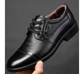 Zapatos de negocios formales de cuero genuino para hombre, mocasines Oxford para trabajo de oficina, marca de felpa, para fiesta, aniversario de boda, invierno 38