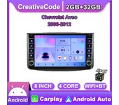 Radio estéreo para coche Android 2Din para Chevrolet Aveo 2006-2012 con botón, reproductor de vídeo Multimedia, navegación GPS, Carplay 2 + 32GB 2+32GB
