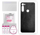 apgo Protective Skin Sticker for the back compatible with Motorola Moto G Stylus  PRO, Wrap Film, Foil, Vinyl - Pattern Black Leather