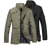 Chaquetas cortavientos para hombre estilo inglés chaqueta ajustada a la moda para hombre ropa informal Polo abrigo cómodo abrigo de primavera necesario M negro