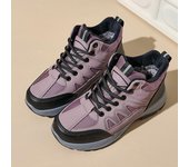 Botas de nieve cálidas de invierno para mujer, botines cortos con forro de piel sintética, resistentes al agua, cómodas zapatillas para caminar con cordones para mujer 36