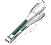Pinzas antideslizantes de acero inoxidable para alimentos, Clip para carne y pan, parrilla para barbacoa, abrazadera para Buffet, herramientas de cocina, accesorios de cocina M plata