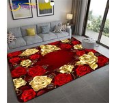 Alfombras con estampado 3D de flores rosas doradas/rojas, decoración de boda, alfombras grandes para el hogar, alfombra grande para el hogar, regalo para habitación de niña 40cm x 60cm