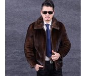 Abrigo de piel de visón sintética para hombre, abrigo de piel de visón de longitud media, abrigo de piel de visón entero, abrigo de piel de visón ajustado, otoño e invierno, nuevo 6XL