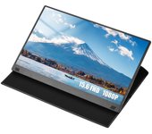 Monitor portátil de 15,6 pulgadas, pantalla ultradelgada con pantalla IPS de 1080P, puertos USB/Tipo C integrados US Plug negro