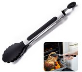 Pinzas de cocina de acero inoxidable, pinzas de cocina antideslizantes de nailon y silicona, herramientas para barbacoa y ensalada, accesorios de cocina para parrilla azul