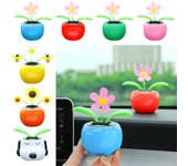 Adorno para el interior del coche, decoración para el salpicadero del automóvil, juguete oscilante, flor danzante alimentada por energía solar E