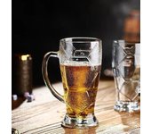 Jarra de cerveza Euro Cup de gran capacidad (420 ml/620 ml), ideal para bar y hogar, de vidrio súper grueso. 501-600ml