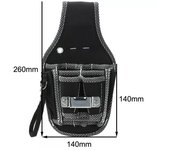 Estuche para herramientas de bolsillo para la cintura para electricista, estuche para kit de destornilladores negro