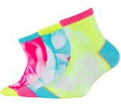 Skechers Calcetines casuales con estampado tie-dye para niñas 3PPK, multicolores 27-30