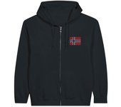 Sudadera con capucha con cierre éclair - PIXELFORMA - Drapeau de l'île Bouvet - Noir - Manches longues - Mixte