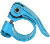 Abrazadera para tubo de asiento de bicicleta duradera de 28,6 mm, abrazadera para tija de sillín de aleación de aluminio para bicicleta, accesorio para bicicleta, color azul