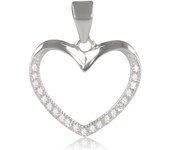 Les Trésors De Lily [R2073] - Pendentif Argent 'Love' blanc argenté (rhodié) - 15x13 mm blanco
