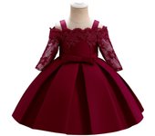 Vestido de novia para niña de 0 a 10 años, vestido de 1er cumpleaños para Navidad, ropa para niños, ropa de noche de princesa para bautizo 70 frambuesa