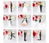 Figura de resina romántica para novios y novias, decoración para tartas de bodas, suministros para bodas, figura de compromiso para San Valentín