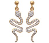 Les Trésors De Lily [K1429] - Pendientes chapados en oro 'Tentación' oro blanco - 28x10 mm oro