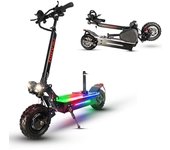 Patinete eléctrico Q06Plus, marco de aleación, plegable, amortiguador, motor doble, carga máxima 200 kg, 60 V, 5600 W, 27 AH, 11 pulgadas negro