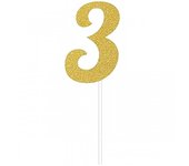 Creative Converting Adorno para tarta con purpurina 3 One Size oro